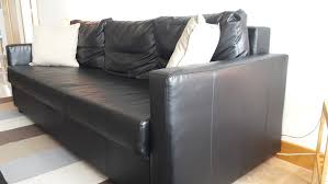ikea faux leather couch bed