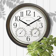 Indoor Outdoor Wall Clock Bronze 32247