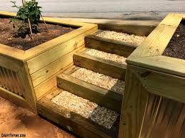 timber and pea gravel stairs