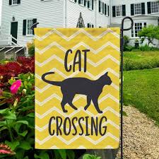 Cat Garden Flag Cat Crossing Sign