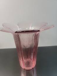 Vintage Viking Pink Glass Vase Made In