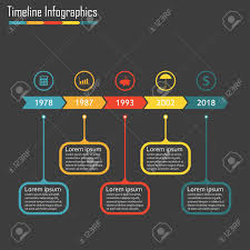 Timeline Infographics Template With Icons Horizontal Timeline