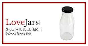 Glass Milk Bottle 250ml X128 Black