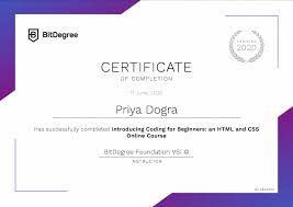 bitdegree free courses with certificate