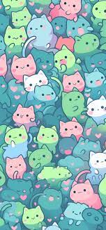 cute colorful cats pattern wallpapers