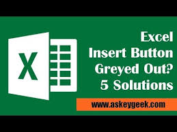 Excel Insert Button Greyed Out 5 Solutions