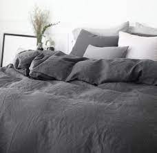 ebony king linen duvet cover bed