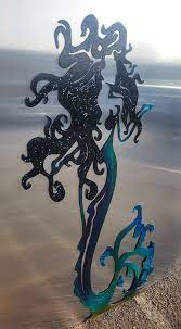 Mermaid Modern Metal Wall Art Fish
