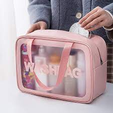 pvc clear makeup bag frosted toiletry