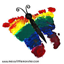 Rainbow Footprint Butterfly - Messy Little Monster
