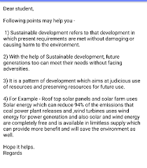 sustainable development in points