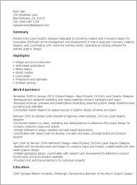 entry level graphic designer resume