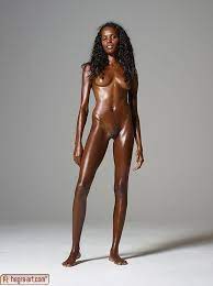 Skinny Black Nude Model In Studio Photo Shoot from BlackGirlsLust.com