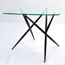 Italian Etched Glass Top Coffee Table