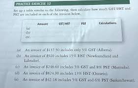 invoices below amount gst hst pst