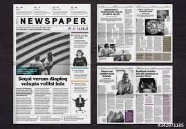 Tabloid newspapers, perhaps due to their smaller size, are often associated with shorter, crisper stories. Tabloid Newspaper Layout Stock Vorlage Adobe Stock