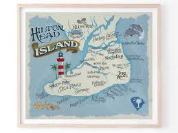 hilton head island map style print