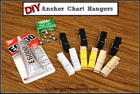 Diy Anchor Chart Hangers Kindergarten Chaos