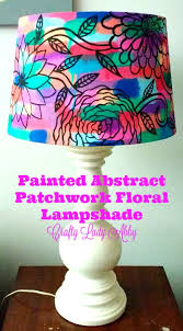 Painted Abstract Patchwork Fl Lampshade