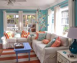 turquoise and orange decor becoration