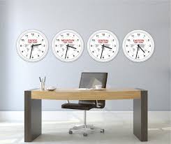 Buy Time Zone Wall Clock White Frame