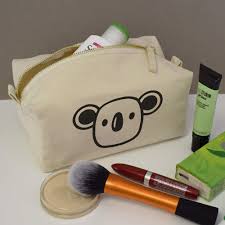 koala face canvas wash bag makeup