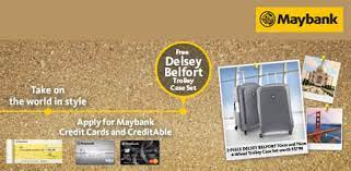 Credit card hacks rewards credit cards platinum credit card credit card application visa gift there are several options available for maybank credit card activation or activate maybank credit dbs credit card activation is simple and quick with us users can activate dbs credit card online at. Maybank Free 2pc Delsey Luggages Worth 798 Apply For 2 Credit Cards Creditable From 23 Sep 2016