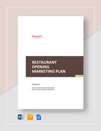 restaurant marketing template in word
