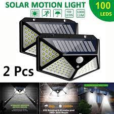 1 2pcs 100 led solar light outdoor