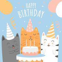 birthday cat vector art icons and