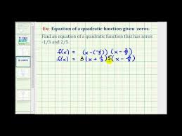 roots to determine a quadratic function