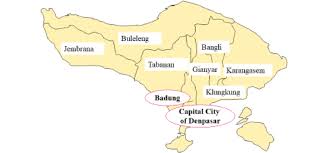 map of bali province including two