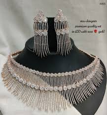 bridal american diamond necklace set