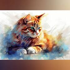 Ginger Cat Oil Painting Print