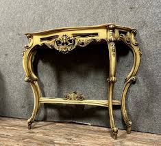 Large Curved Console Table In Gilded