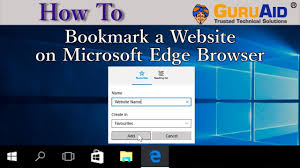 how to bookmark a on microsoft