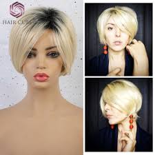 Here in this post we have gathered pretty simple short haircuts for straight hair… Haircube Synthetic Short Straight Hair Blend Wigs Women S Bob Style 50 Human Hair Pixie Cut Dark Root Blonde Wig For Women Synthetic Blend Wigs Aliexpress