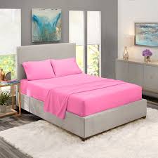Full Size Bed Sheets Set Light Pink Luxury Bedding Sheets Set 4 Piece Bed Set Deep Pockets Fitted Sheet 100 Soft Microfiber Hypoallergenic Cool Breathable By Clara Clark Walmart Com