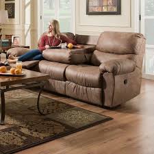 Leather Reclining Sofa With Built In
