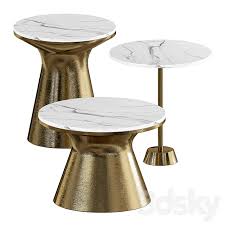 Marble Topped Pedestal Side Table West
