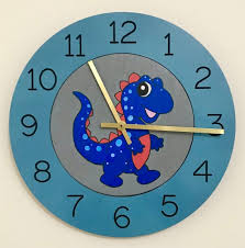 Handmade Kids Dinosaur Wall Clock