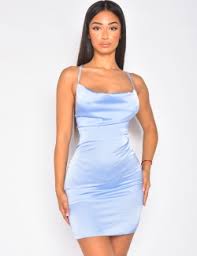 satin dress with lace up