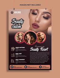psd beauty salon makeup concept flyer