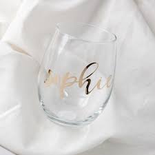 Personalized Stemless Wine Glasses For