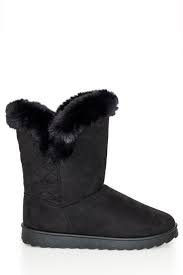 Buy Evans Roxy Black Faux Fur Boots