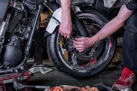 repairing motorcycle tire