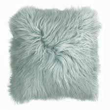 mongolian blue sheepskin cushion cover