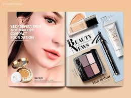 beauty magazine design set of makeup