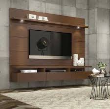 Brown Plywood Tv Wall Unit Features