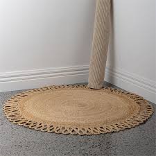 cove round jute rug with border 120cm